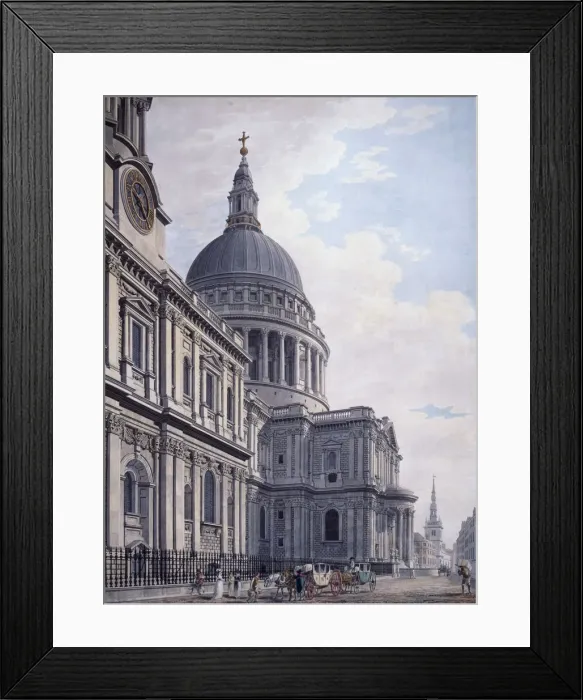 Framed Print : South side of St Pauls Cathedral, London, 1765. Artist: James Malton Framed Print : South side of St Pauls Cathedral, London, 1765. Artist: James Malton
