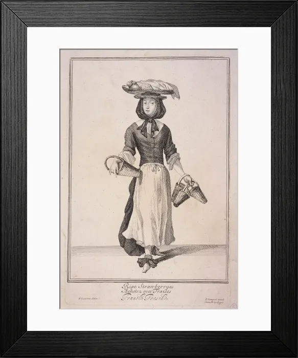 Framed Print : Ripe Strawberryes, Cries of London, (1688?) Framed Print : Ripe Strawberryes, Cries of London, (1688?)
