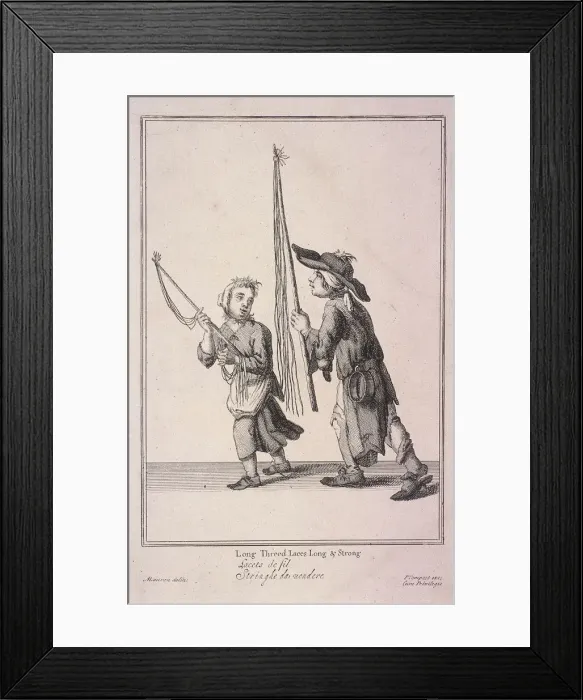 Framed Print : Long Threed Laces Long & Strong, Cries of London, (1688?) Framed Print : Long Threed Laces Long & Strong, Cries of London, (1688?)