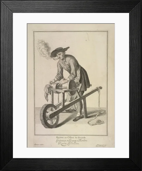 Framed Print : Knives or Cisers to Grinde, Cries of London, (1688?) Framed Print : Knives or Cisers to Grinde, Cries of London, (1688?)