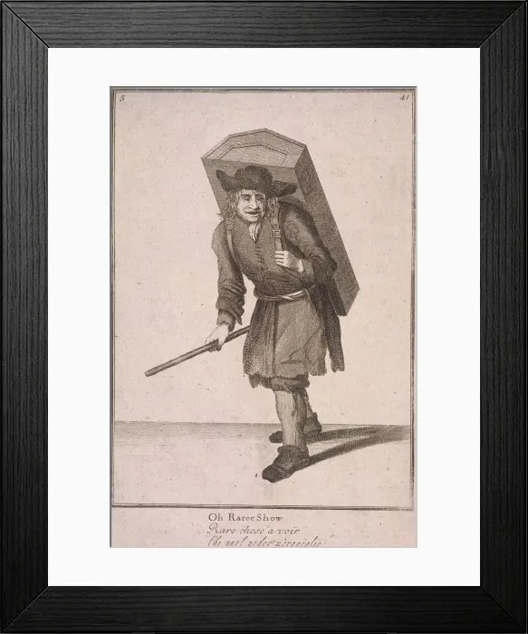Framed Print : Oh Raree Show, Cries of London, (1688?) Framed Print : Oh Raree Show, Cries of London, (1688?)