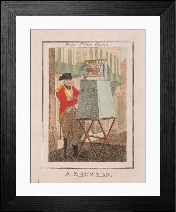 Framed Print : A Showman, Cries of London, 1804