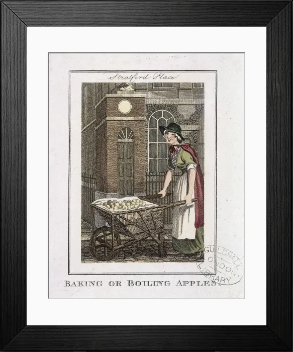 Framed Print : Baking or Boiling Apples, Cries of London, 1804 Framed Print : Baking or Boiling Apples, Cries of London, 1804
