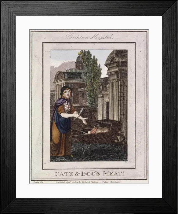 Framed Print : Cats and Dogs Meat!, Cries of London, 1804 Framed Print : Cats and Dogs Meat!, Cries of London, 1804