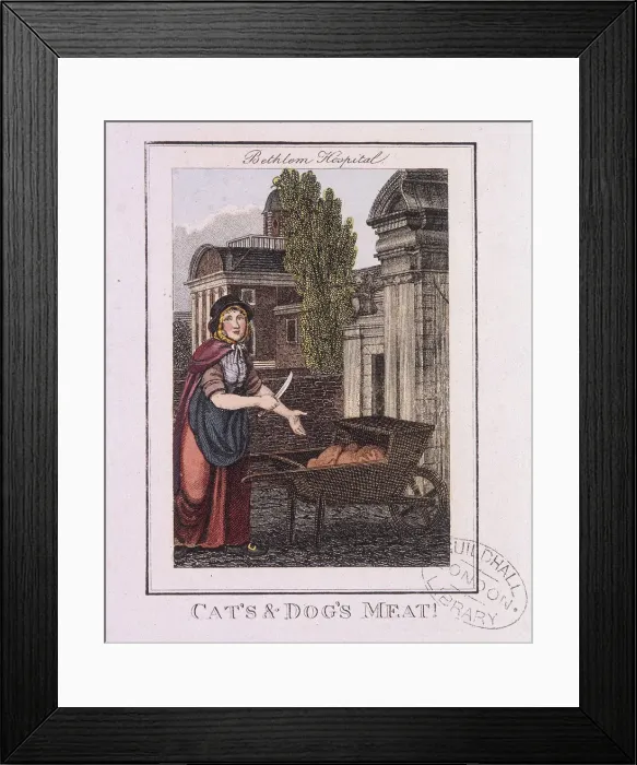 Framed Print : Cats and Dogs Meat!, Cries of London, 1804 Framed Print : Cats and Dogs Meat!, Cries of London, 1804