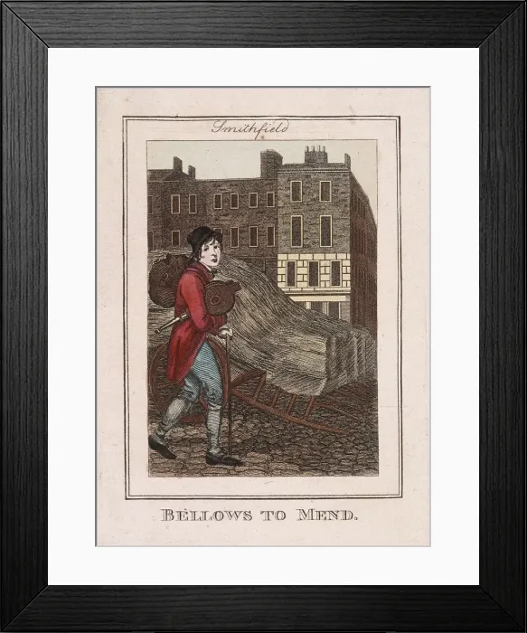 Framed Print : Bellows to Mend, Cries of London, 1804 Framed Print : Bellows to Mend, Cries of London, 1804
