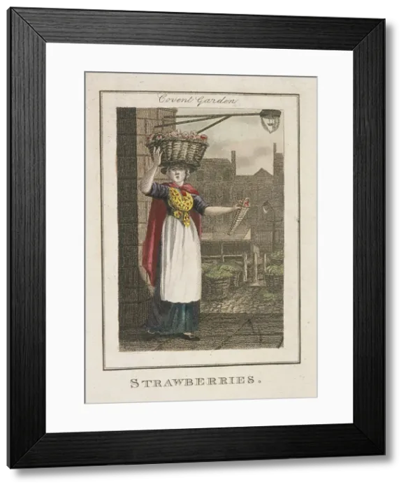 Framed Print : Strawberries, Cries of London, 1804 Framed Print : Strawberries, Cries of London, 1804