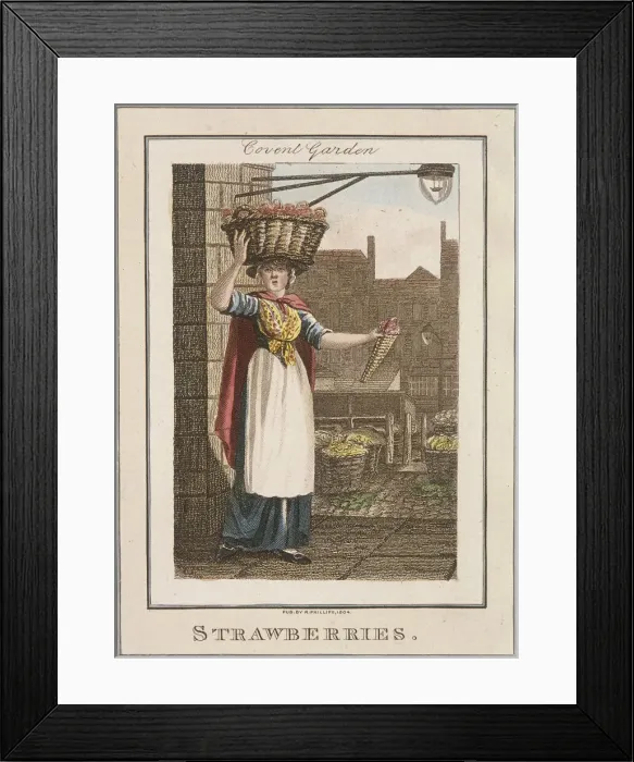 Framed Print : Strawberries, Cries of London, 1804 Framed Print : Strawberries, Cries of London, 1804