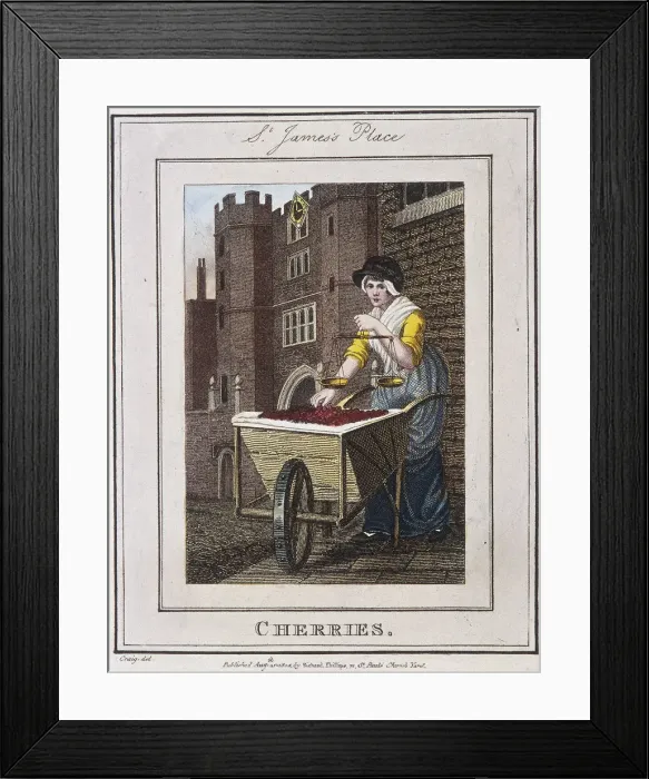 Framed Print : Cherries, Cries of London, 1804 Framed Print : Cherries, Cries of London, 1804