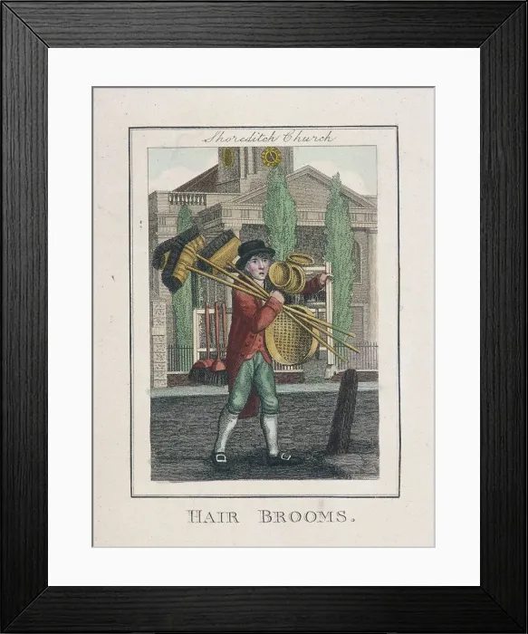 Framed Print : Hair Brooms, Cries of London, 1804 Framed Print : Hair Brooms, Cries of London, 1804
