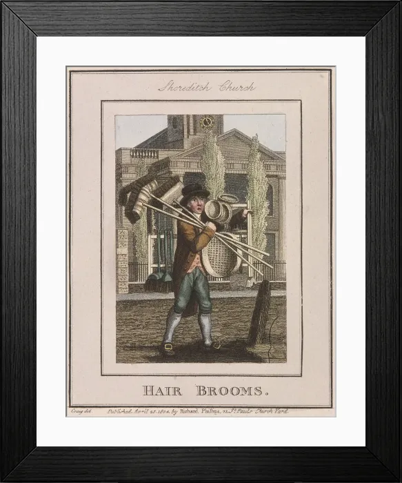 Framed Print : Hair Brooms, Cries of London, 1804 Framed Print : Hair Brooms, Cries of London, 1804