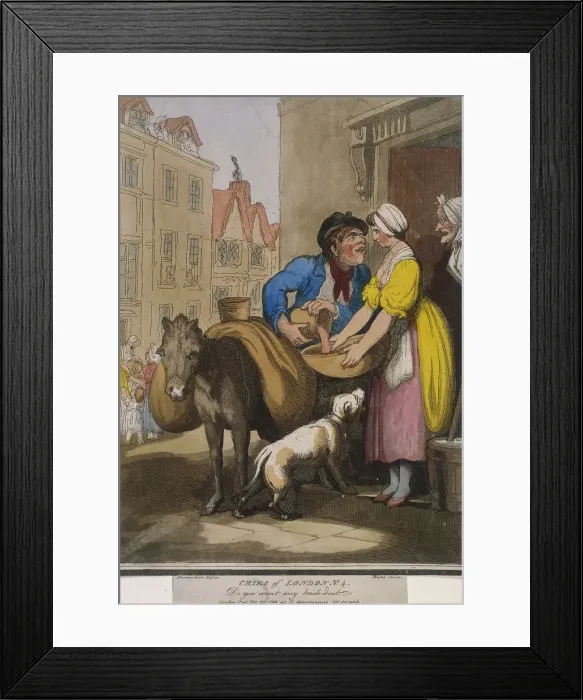 Framed Print : Do you want any brick-dust, plate VI of Cries of London, 1799. Artist: H Merke Framed Print : Do you want any brick-dust, plate VI of Cries of London, 1799. Artist: H Merke