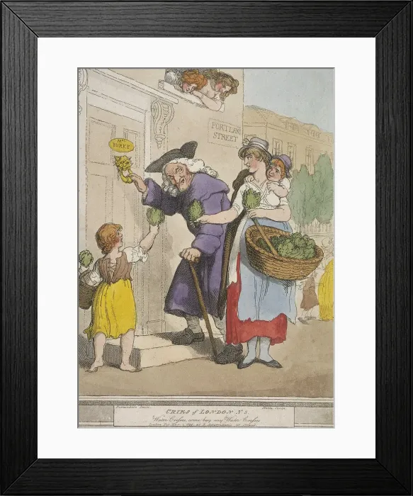 Framed Print : Water Cresses, come buy my Water Cresses, plate V of Cries of London, 1799. Artist Framed Print : Water Cresses, come buy my Water Cresses, plate V of Cries of London, 1799. Artist