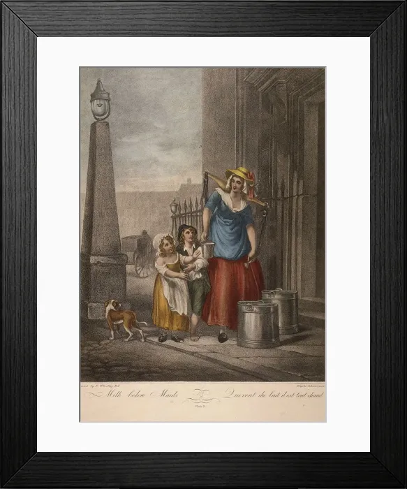 Framed Print : Milk below Maids, Cries of London, c1870
