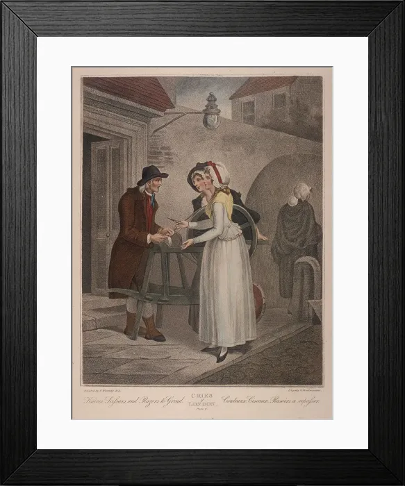 Framed Print : Knives Scissars and Razors to Grind, Cries of London, c1870 Framed Print : Knives Scissars and Razors to Grind, Cries of London, c1870