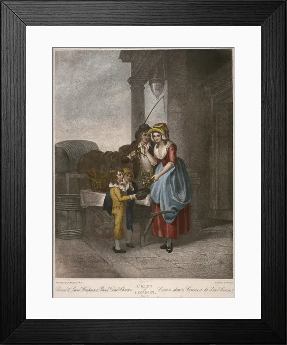 Framed Print : Round & Sound Fivepence a Pound Duke Cherries, Cries of London, c1870. Artist Framed Print : Round & Sound Fivepence a Pound Duke Cherries, Cries of London, c1870. Artist