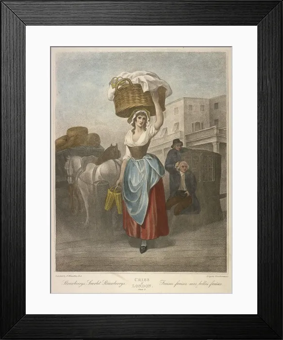 Framed Print : Strawberrys, Scarlet Strawberrys, Cries of London, c1870 Framed Print : Strawberrys, Scarlet Strawberrys, Cries of London, c1870