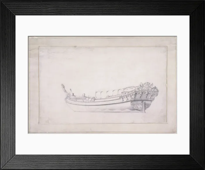 Framed Print : Design for a city of London barge, c1840 Framed Print : Design for a city of London barge, c1840