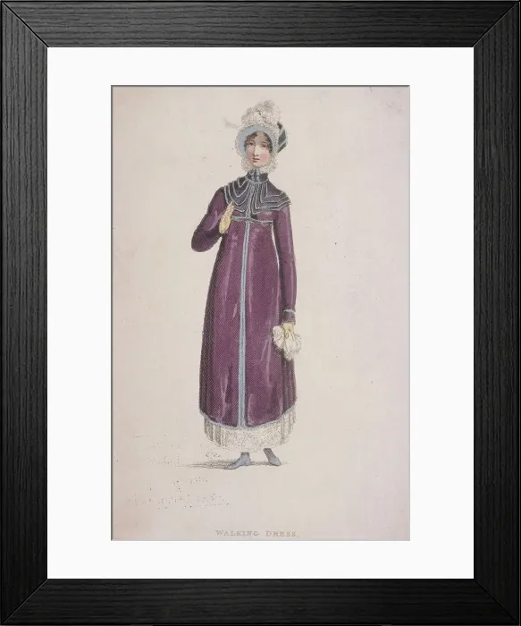 Framed Print : A woman in a walking dress, c1810. Artist: W Read Framed Print : A woman in a walking dress, c1810. Artist: W Read