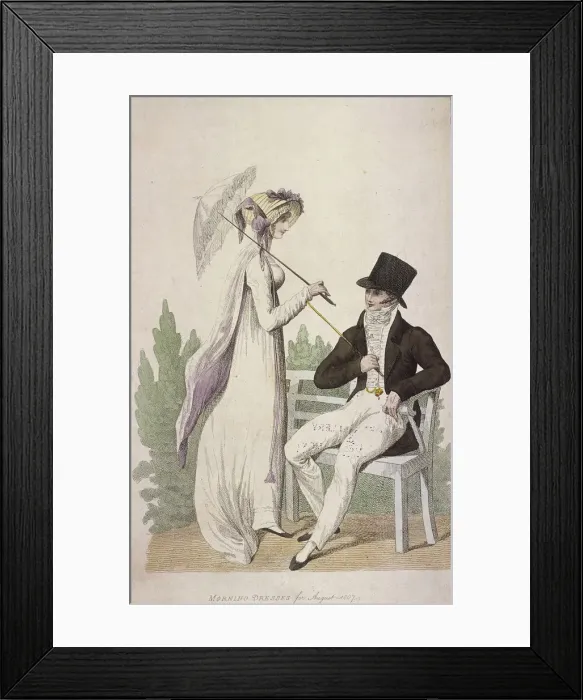 Framed Print : Morning dresses for August, 1807. Artist: W Read