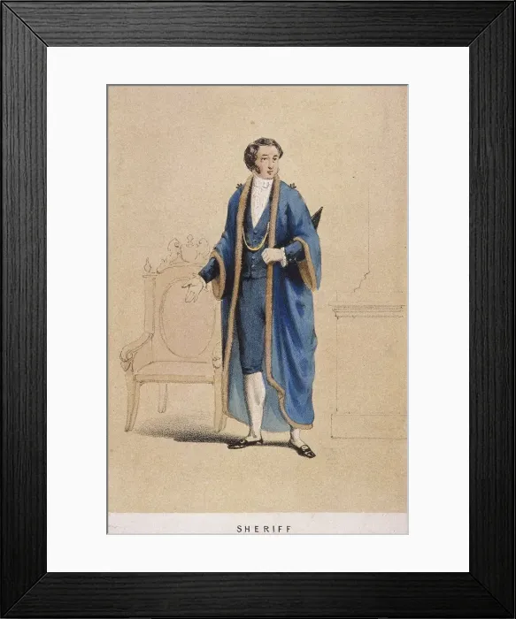 Framed Print : A Sheriff, 1855. Artist: Day & Son Framed Print : A Sheriff, 1855. Artist: Day & Son