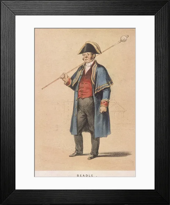 Framed Print : A Beadle, 1855. Artist: Day & Son Framed Print : A Beadle, 1855. Artist: Day & Son