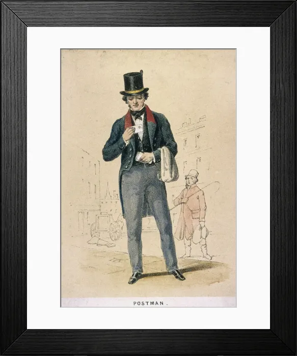 Framed Print : A postman, 1855. Artist: Day & Son Framed Print : A postman, 1855. Artist: Day & Son