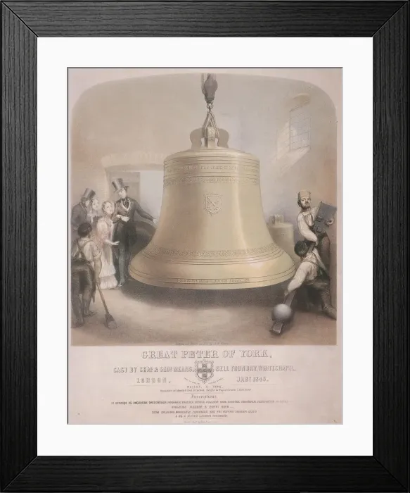 Framed Print : View of the Great Peter of York bell, 1845. Artist: AR Grieve Framed Print : View of the Great Peter of York bell, 1845. Artist: AR Grieve
