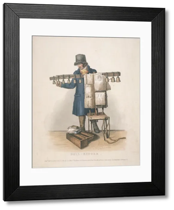Framed Print : Bell-ringer with the stand for his bells, 1820. Artist: Thomas Lord Busby Framed Print : Bell-ringer with the stand for his bells, 1820. Artist: Thomas Lord Busby
