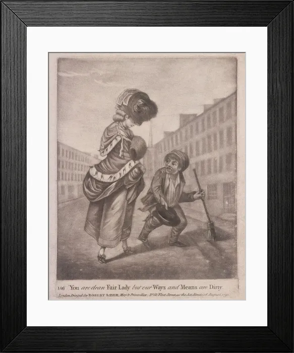 Framed Print : A crossing-sweeper, 1791 Framed Print : A crossing-sweeper, 1791