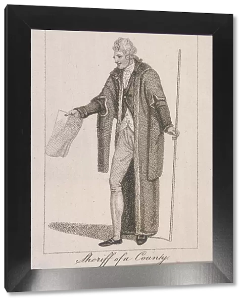 A county Sheriff in civic costume holding a staff and a piece of paper, 1805. Artist