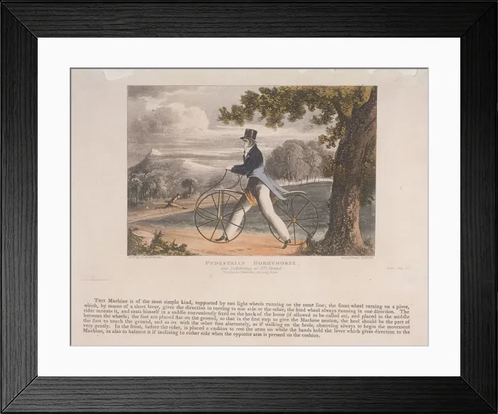 Framed Print : View of a Pedestrian Hobbyhorse, 1819 Framed Print : View of a Pedestrian Hobbyhorse, 1819