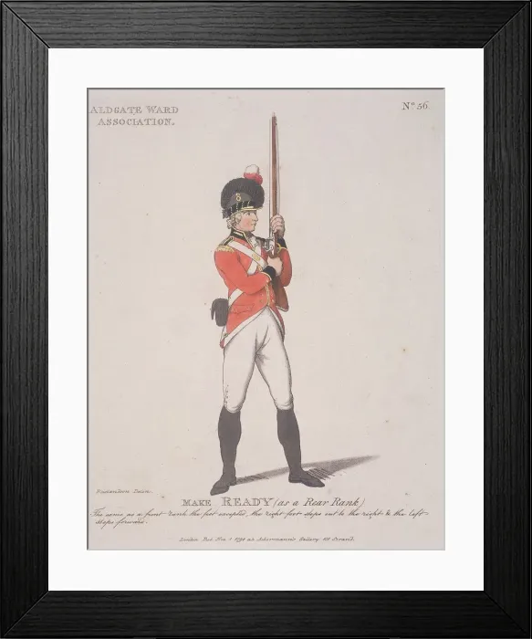 Framed Print : Member of the Aldgate Ward Association holding a rifle, 1798 Framed Print : Member of the Aldgate Ward Association holding a rifle, 1798