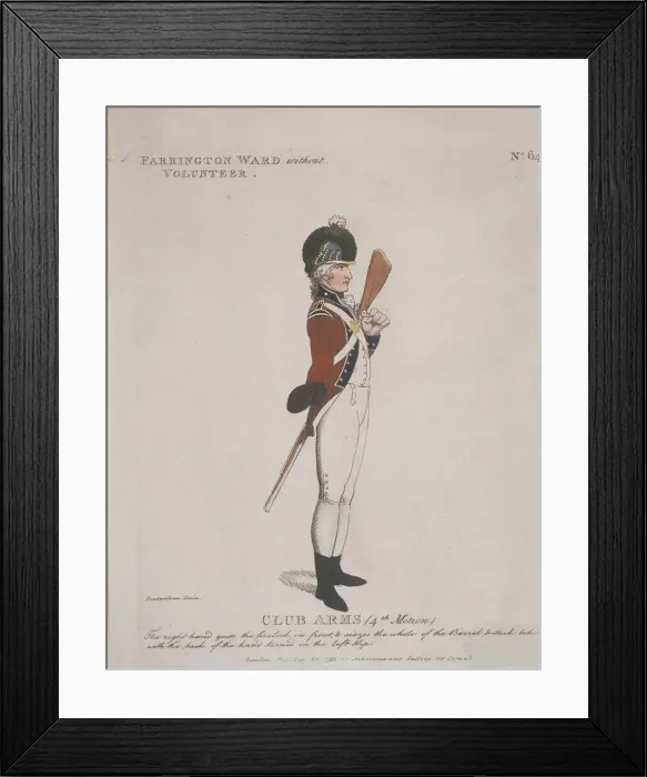 Framed Print : Farrington Ward Without Volunteer holding a rifle, 1798 Framed Print : Farrington Ward Without Volunteer holding a rifle, 1798