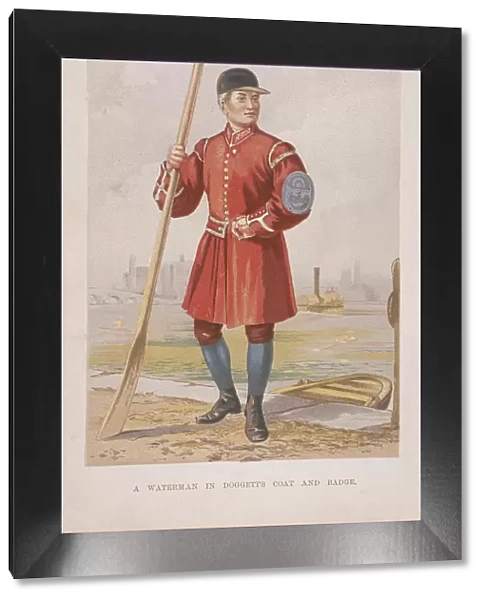 Waterman in Doggetts coat and badge, (c1860?)