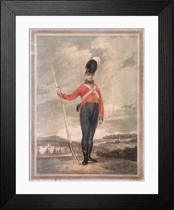 Framed Print : Military figure wearing an unidentified volunteer uniform, c1800 Framed Print : Military figure wearing an unidentified volunteer uniform, c1800