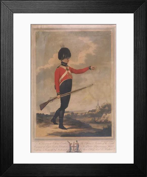 Framed Print : Military figure wearing the uniform of the tenth regiment of Loyal London Volunteers, 1804 Framed Print : Military figure wearing the uniform of the tenth regiment of Loyal London Volunteers, 1804