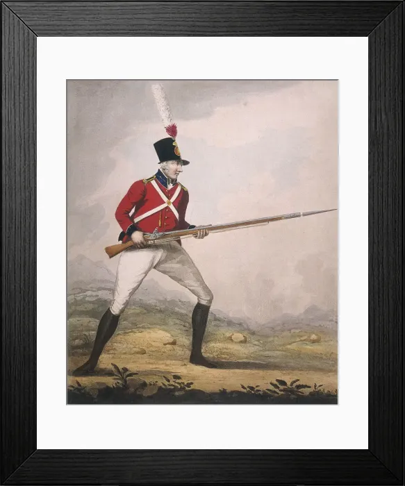 Framed Print : Military figure in the uniform of an unidentified volunteer regiment, c1802 Framed Print : Military figure in the uniform of an unidentified volunteer regiment, c1802
