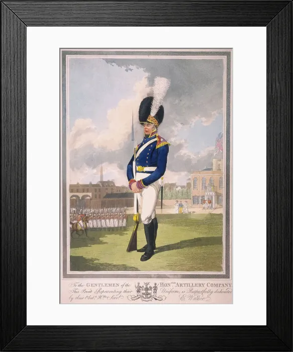 Framed Print : Military figure in the uniform of the Honourable Artillery Company, 1803