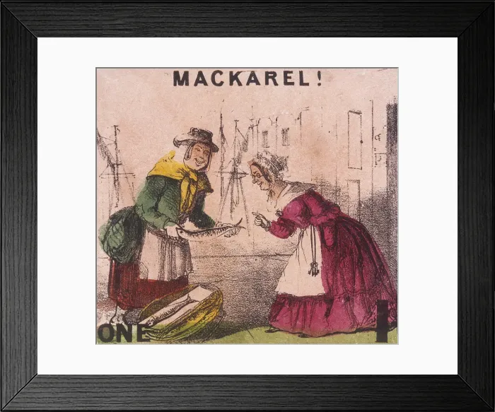 Framed Print : Mackarel!, Cries of London, c1840. Artist: TH Jones Framed Print : Mackarel!, Cries of London, c1840. Artist: TH Jones