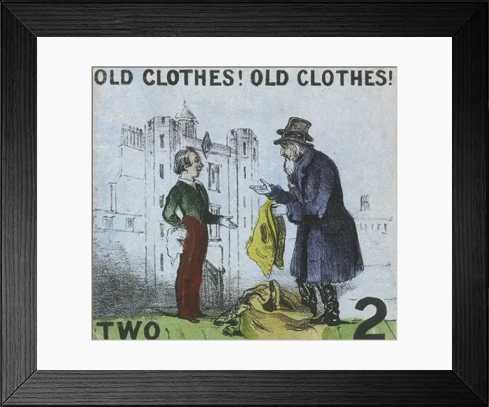 Framed Print : Old Clothes! Old Clothes!, Cries of London, c1840. Artist: TH Jones Framed Print : Old Clothes! Old Clothes!, Cries of London, c1840. Artist: TH Jones