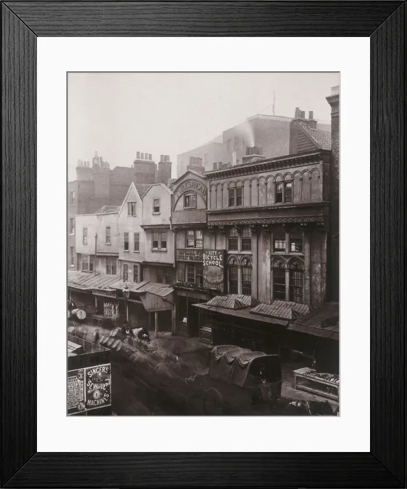 Framed Print : View of houses and shops in Aldersgate Street, 1879. Artist: Henry Dixon