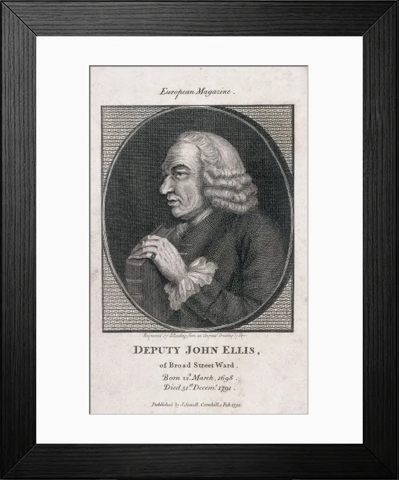 Framed Print : Deputy John Ellis of Broad Street Ward holding a book, 1792. Artist: Burnet Reading Framed Print : Deputy John Ellis of Broad Street Ward holding a book, 1792. Artist: Burnet Reading
