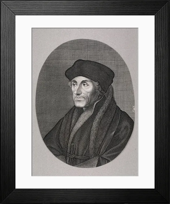 Framed Print : Desiderius Erasmus, c1750 Framed Print : Desiderius Erasmus, c1750