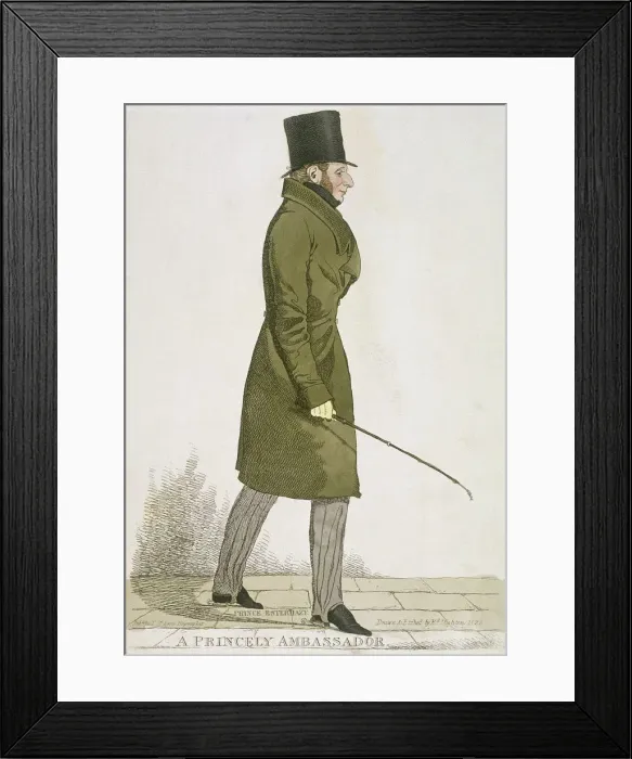 Framed Print : A Princely Ambassador, 1822. Artist: Richard Dighton Framed Print : A Princely Ambassador, 1822. Artist: Richard Dighton