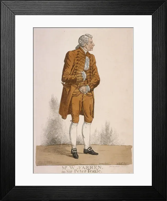 Framed Print : The actor William Farren as Sir Peter Teazle, 1824. Artist: Richard Dighton Framed Print : The actor William Farren as Sir Peter Teazle, 1824. Artist: Richard Dighton