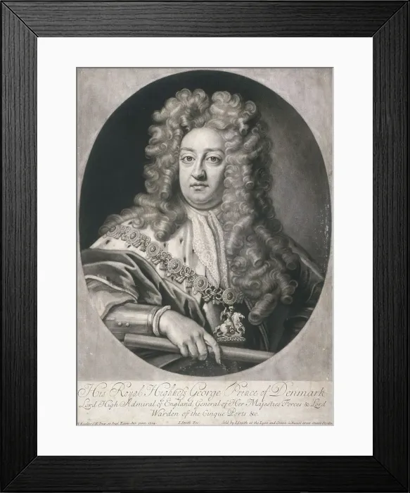 Framed Print : Oval portrait of George, Prince of Denmark, 1704. Artist: Joseph Smith Framed Print : Oval portrait of George, Prince of Denmark, 1704. Artist: Joseph Smith