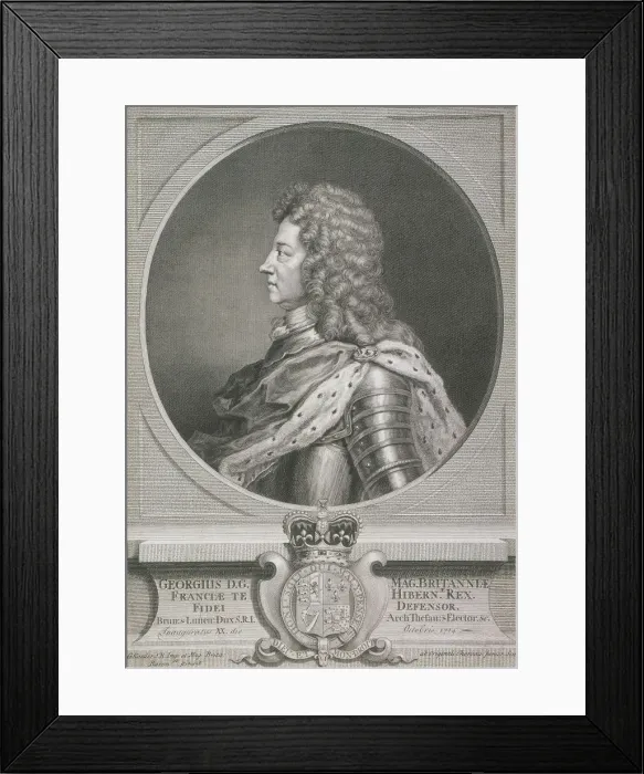 Framed Print : Oval portrait of George I, King of Great Britain, c1700. Artist: J Chereau Framed Print : Oval portrait of George I, King of Great Britain, c1700. Artist: J Chereau