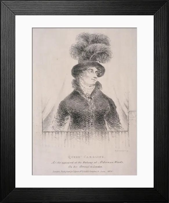 Framed Print : Caroline, Consort of George IV, 1820. Artist: C Dyer Framed Print : Caroline, Consort of George IV, 1820. Artist: C Dyer