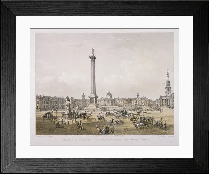 Framed Print : Trafalgar Square, Westminster, London, 1852. Artist: Day & Son Framed Print : Trafalgar Square, Westminster, London, 1852. Artist: Day & Son